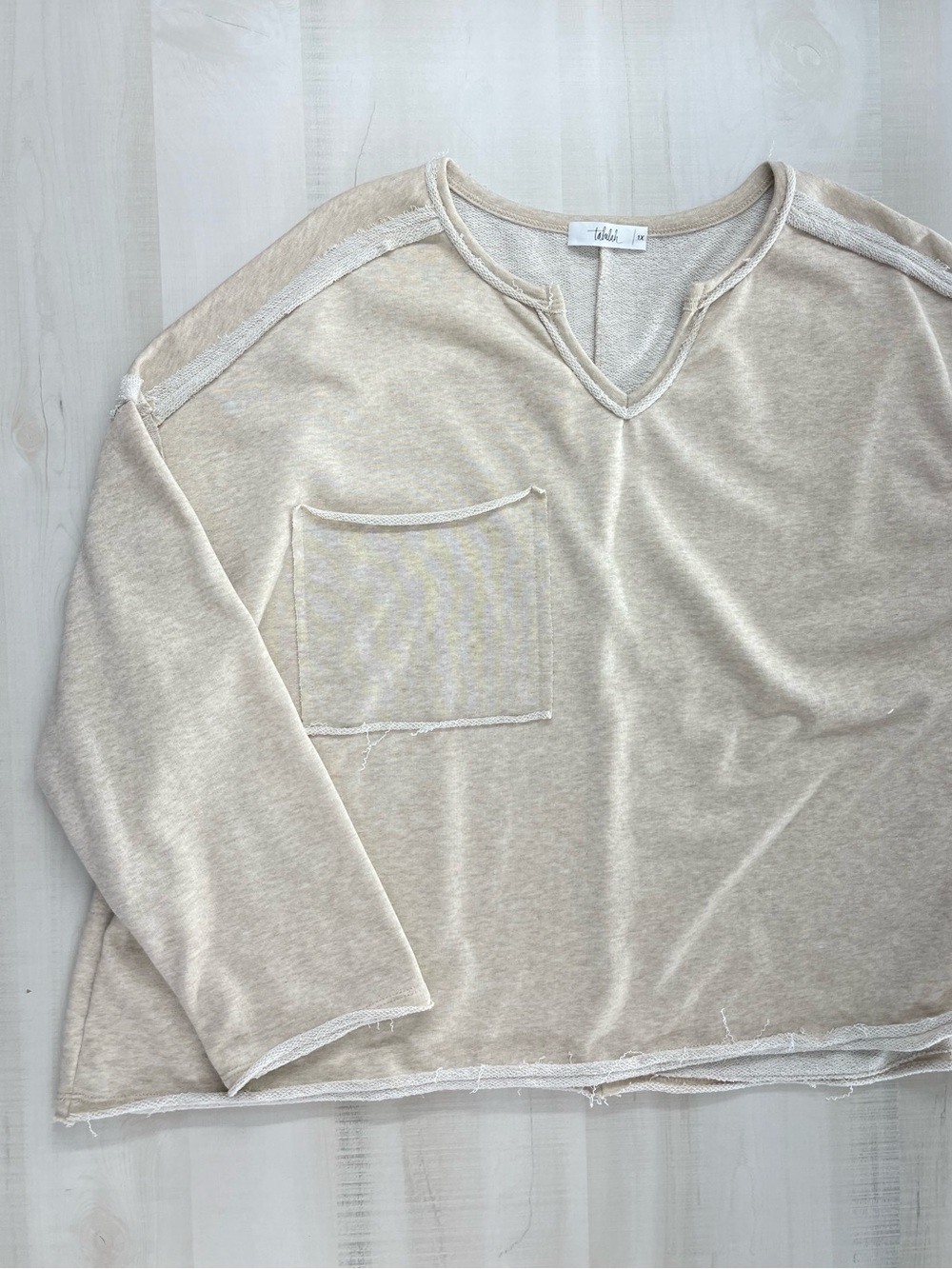 TALULAH boutique raw hem loose fit oversized pullover sweatshirt 1X plus